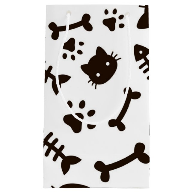 Sacola Para Presentes Pequena Padrão de Cat (Frente)