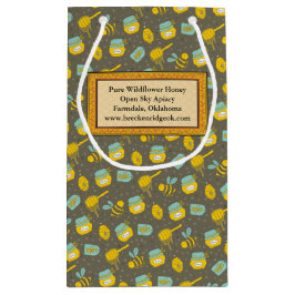 Sacola Para Presentes Pequena Padrão De Colher De Mel Rotulado