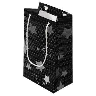 Sacola Para Presentes Pequena Padrão de estrelas pretas