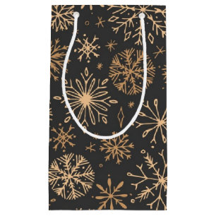 Sacola Para Presentes Pequena Padrão de flocos de neve