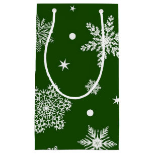 Sacola Para Presentes Pequena Padrão de flocos de neve