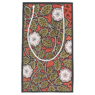 Sacola Para Presentes Pequena Padrão de Flor de Ilustração de Rosa