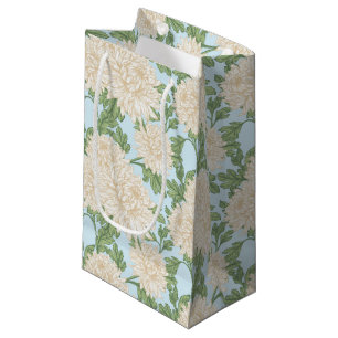 Sacola Para Presentes Pequena Padrão de Flor de Mãe do Jardim Branco