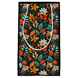 Sacola Para Presentes Pequena Padrão de Flores Exóticas Florais