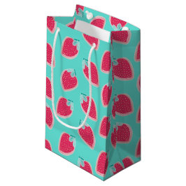 Sacola Para Presentes Pequena Padrão de Fruta de morango