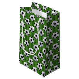 Sacola Para Presentes Pequena Padrão de Futebol Europeu Verde