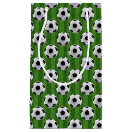 Sacola Para Presentes Pequena Padrão de Futebol Europeu Verde