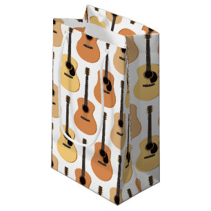 Sacola Para Presentes Pequena Padrão de Guitarras Acústicas