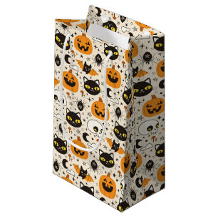 Sacola Para Presentes Pequena Padrão de Halloween Retro Bonito