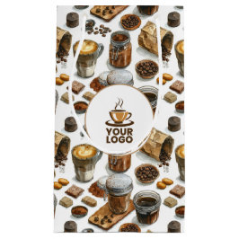 Sacola Para Presentes Pequena Padrão de Logo de Marca de Café Padaria Café com A
