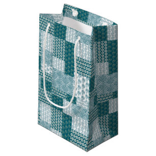 Sacola Para Presentes Pequena Padrão de retalhamento de fax étnico chic, lacre e