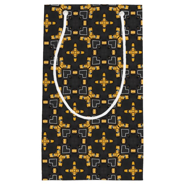 Sacola Para Presentes Pequena Padrão de táxi amarelo-claro (Frente)