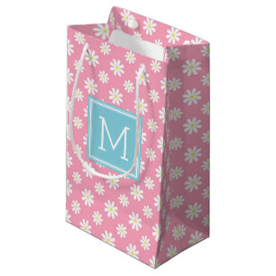 Sacola Para Presentes Pequena Padrão de tonalidades rosa e azuis personalizado