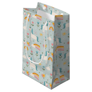 Sacola Para Presentes Pequena Padrão de Unicórnio do Arco-Íris Cute pastel