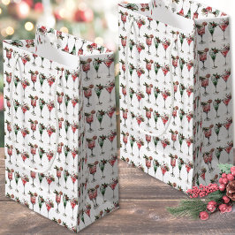 Sacola Para Presentes Pequena Padrão Festivo de Natal