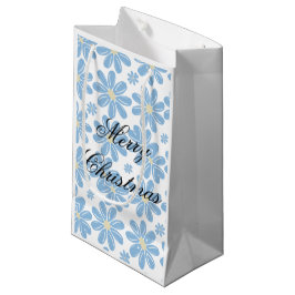 Sacola Para Presentes Pequena Padrão Floral Azul - Saco do Presente Personalizad