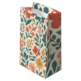 Sacola Para Presentes Pequena Padrão Floral Pintado à Mão – Botânica Colorida