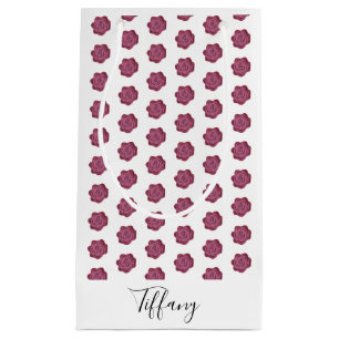 Sacola Para Presentes Pequena Padrão Floral rosa Personalizado