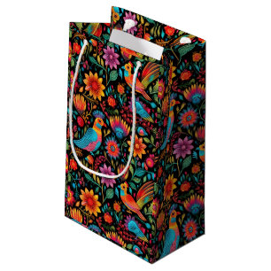 Sacola Para Presentes Pequena Padrão mexicano colorido