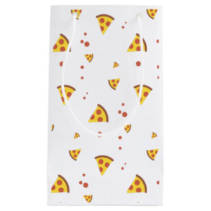 Sacola Para Presentes Pequena Padrão Minimalista de Pizza de Pepperoni Retro Div