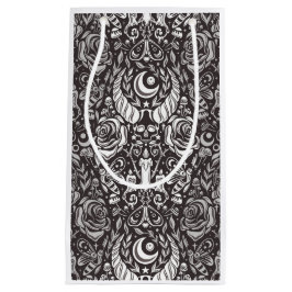 Sacola Para Presentes Pequena Padrão monocromático gótico