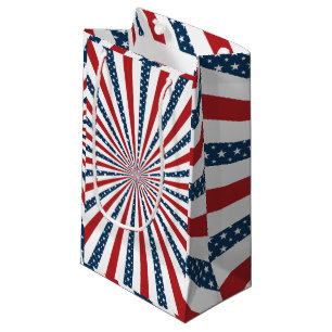 Sacola Para Presentes Pequena Padrão patriótico