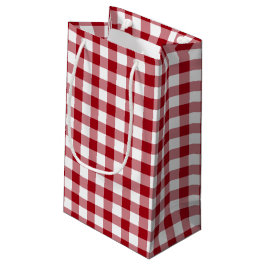 Sacola Para Presentes Pequena Padrão Rustic Farmhouse Red Checks