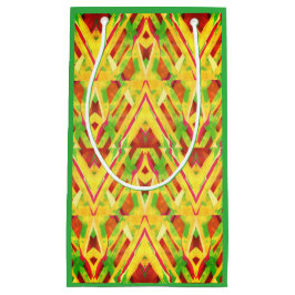 Sacola Para Presentes Pequena Padrão verde e castanho