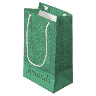 Sacola Para Presentes Pequena Padrão verde-menta personalizado