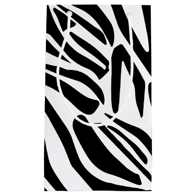 Sacola Para Presentes Pequena Padrão zebra (Frente)