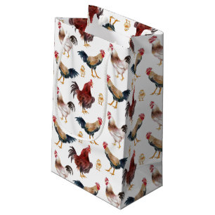 Sacola Para Presentes Pequena Padrões de Fazenda de frango