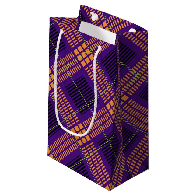 Sacola Para Presentes Pequena Padrões DE XADREZ DE COR BRILHANTE (Frente inclinada)