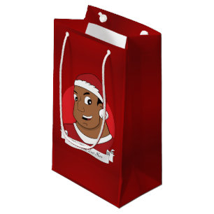 Sacola Para Presentes Pequena Pai de Natal/ desenho de jovem