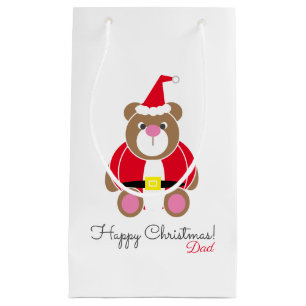 Sacola Para Presentes Pequena Pai de ursinho personalizado Pai Natal