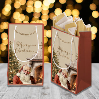 Sacola Para Presentes Pequena Pai Natal Tradicional