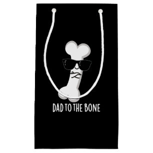 Sacola Para Presentes Pequena Pai Para A Anatomia Engraçada Do Osso Pun Dark BG