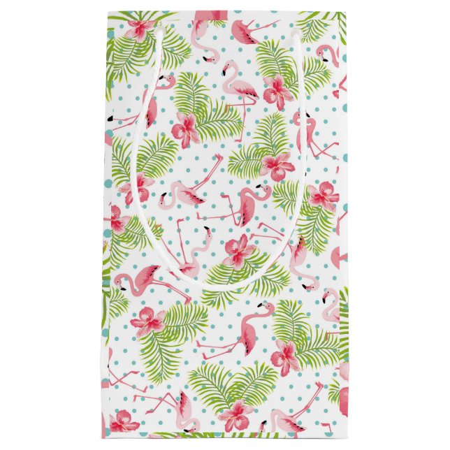 Sacola Para Presentes Pequena Palm Verde Flamingo Gift Bag (Frente)