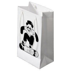 Sacola Para Presentes Pequena Panda de Skate