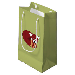 Sacola Para Presentes Pequena Panda vermelha