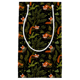 Sacola Para Presentes Pequena Pandas Vermelhas na Floresta Negra