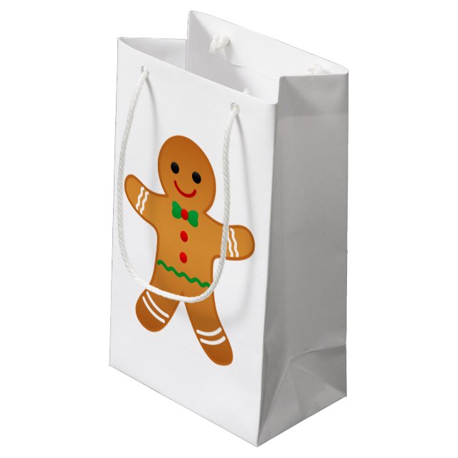 Sacola Para Presentes Pequena Pão de Gengala Bonito Pão de Natal Gift Bag (Verso inclinado)