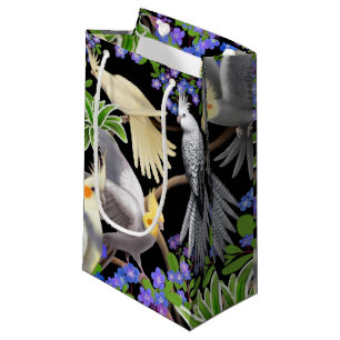 Sacola Para Presentes Pequena Papagaios do Cockatiel no saco do presente dos