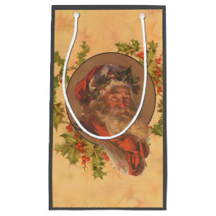 Sacola Para Presentes Pequena Papai Noel Antigo Vitoriano Leyendecker