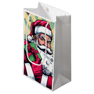 Sacola Para Presentes Pequena Papai Noel/Boneco de neve de história em quadrinho