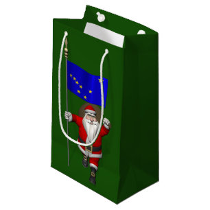 Sacola Para Presentes Pequena Papai Noel com a bandeira de Alaska