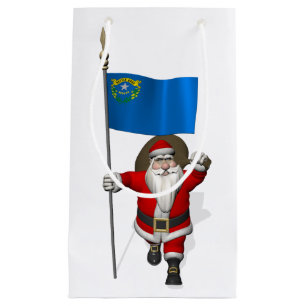 Sacola Para Presentes Pequena Papai Noel com a bandeira de Nevada