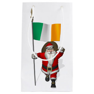 Sacola Para Presentes Pequena Papai Noel Com Alferes Da Irlanda