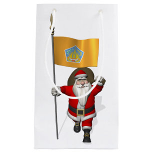 Sacola Para Presentes Pequena Papai Noel Com Alferes De Bali