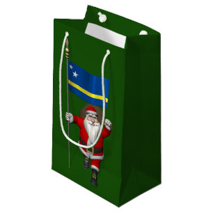 Sacola Para Presentes Pequena Papai Noel Com Alferes De Curaçau