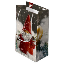 Sacola Para Presentes Pequena Papai Noel de Natal na Neve